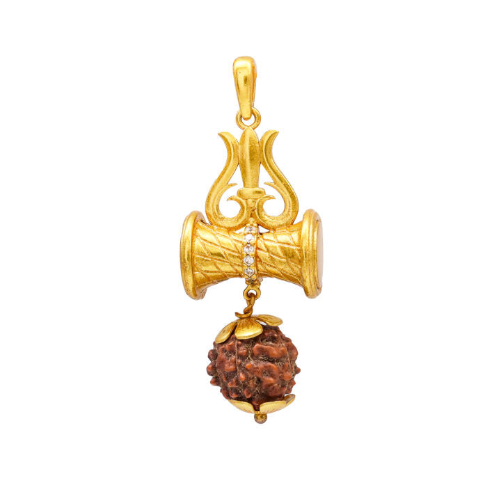 Shiv Ji Damru & Trishul Golden Locate
