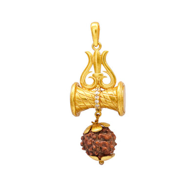 Shiv Ji Damru & Trishul Golden Locate