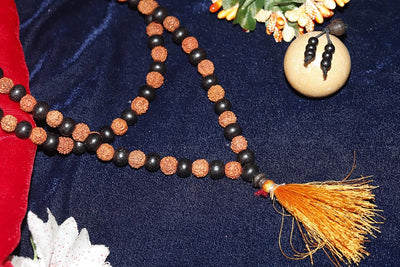 Wood Karungali Kattai and Natural Rudraksha Religious Jap mala