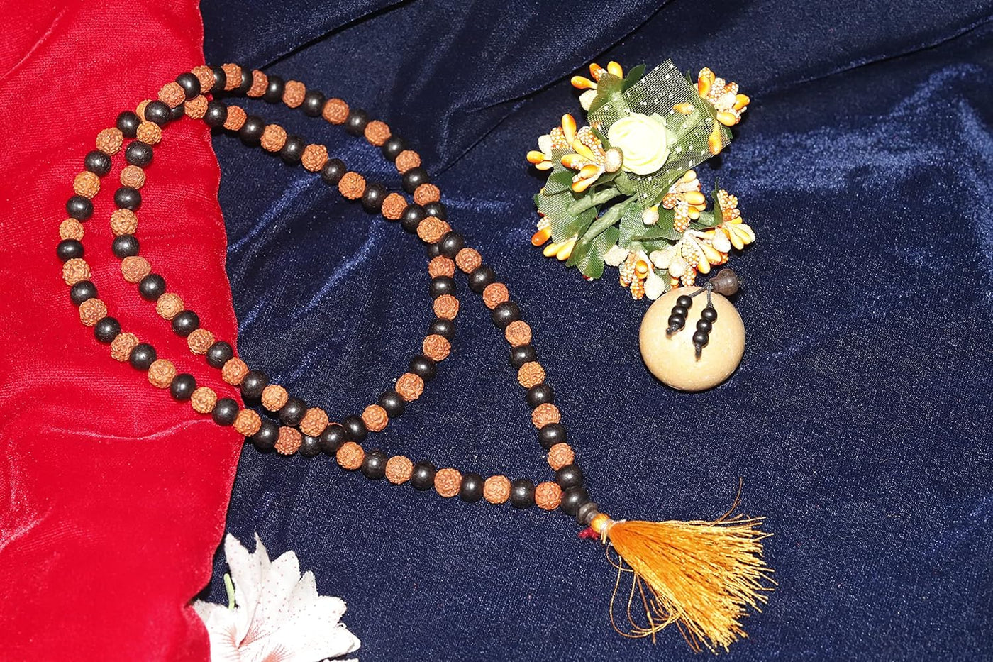 Wood Karungali Kattai and Natural Rudraksha Religious Jap mala