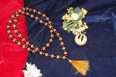 Wood Karungali Kattai and Natural Rudraksha Religious Jap mala