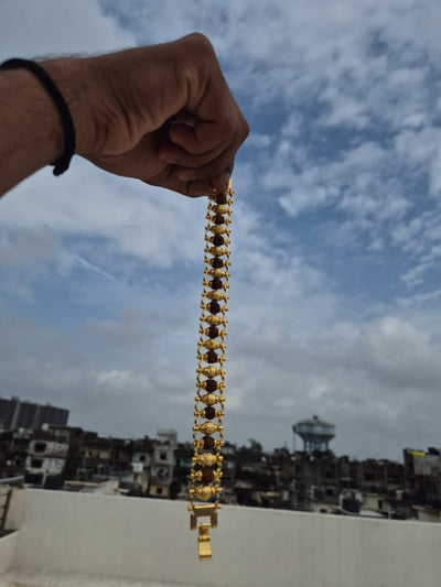 Rudraksha Bracelet Gold Plated Modern