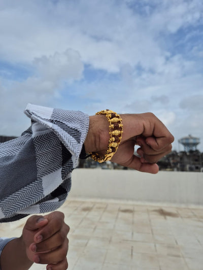 Rudraksha Bracelet Gold Plated Modern