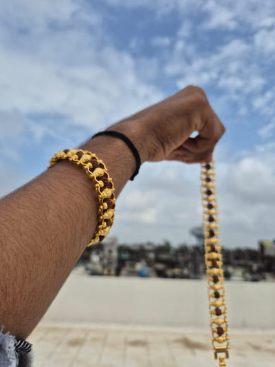 Rudraksha Bracelet Gold Plated Modern